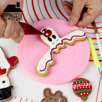 

5.5 Inch Plastic Rotating Cake Turntable Silicone Forms Cake Decorating Tools Cupcake Stand Kitchen DIY Pan Baking Tool
