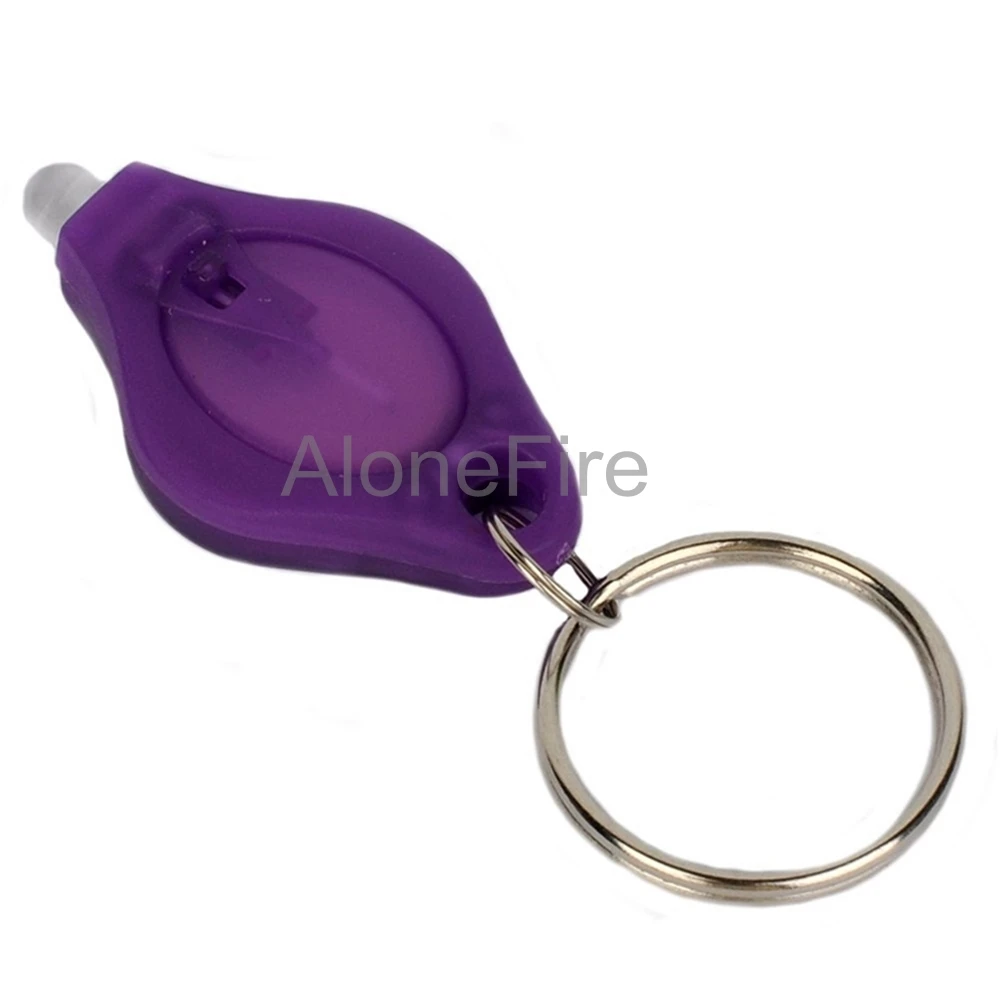 Purple 395nm-405nm Mini LED UV Blacklight Lights Keychain ID Currency Detector 