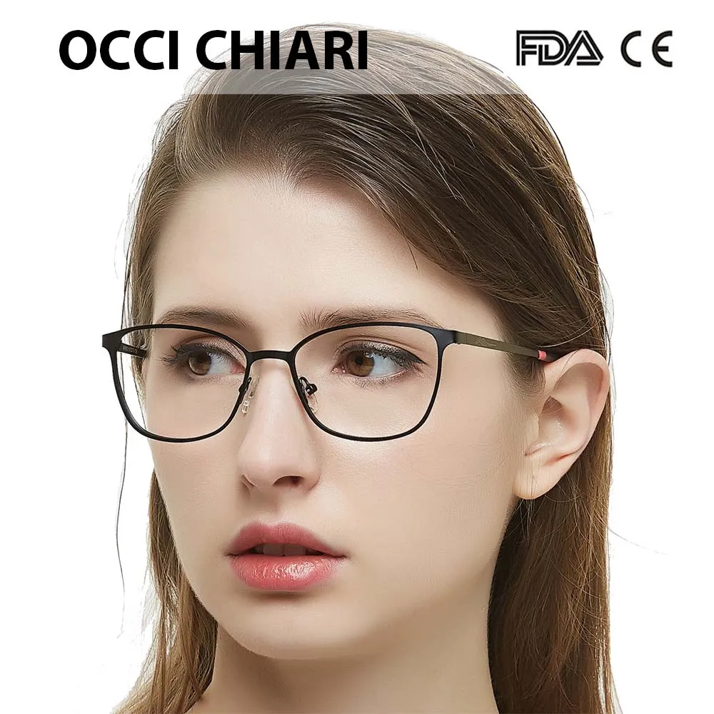 Оправа для очков OCCI CHIARI в стиле пэчворк, Женские оправы, анти-синий светильник, очки против усталости, ультра-светильник, металлическая оправа ARNO