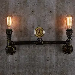 В возрасте стальных труб освещение промышленных водопровод лампы черный или латуни закончено 110 В/220 В E27 2- железной рукой Эдисон Люстра