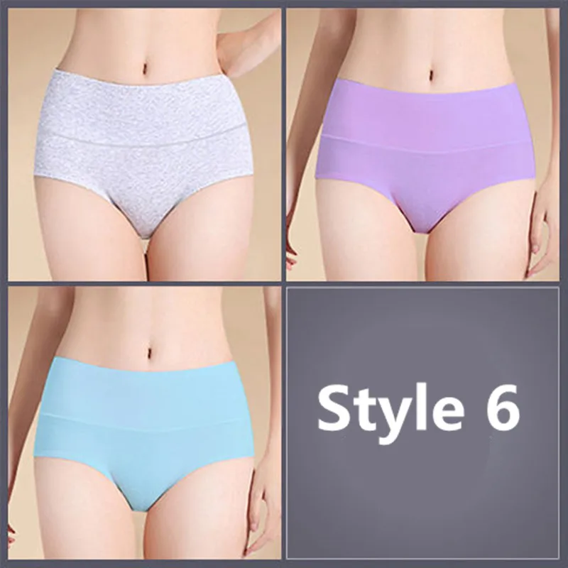 Style 6 3 шт./компл. Для женщин хлопковые эластичные трусики со средней посадкой шорты для женщин дышащие мягкие кальсоны, нижнее бельё F весенние свободные Размеры спандекс-String Нижнее белье - Цвет: Style 6
