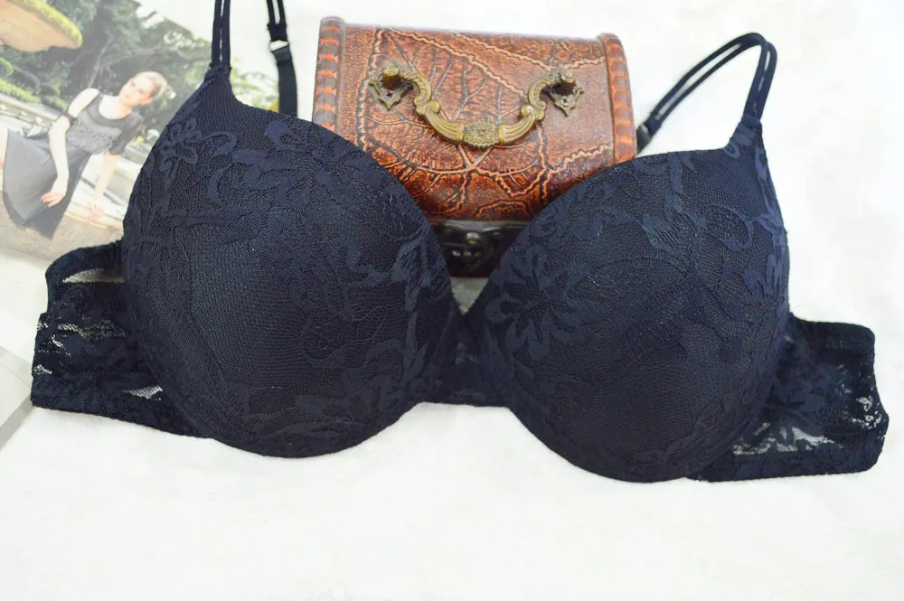 sports bra New Brand Women Sexy THICK Padded Up Embroidery Lace Print Plunge Brassiere Bra Push Up Bras 70 75 80 85 90 95 100 A B C D E strapless