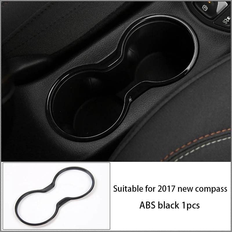 abs black 1pcs Для Джип компас АБС хромированная отделка воды стекло украшения отделка наклейка Рамка Крышка отделка автомобиля Стайлинг интерьерные аксессуары - Цвет: abs black 1pcs