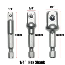 3 шт. гнездо адаптера Питание набор Пневматическая отвертка шестигранный хвостовик 1/" 3/8" 1/" удлинитель сверла шатун гайка гаечный ключ
