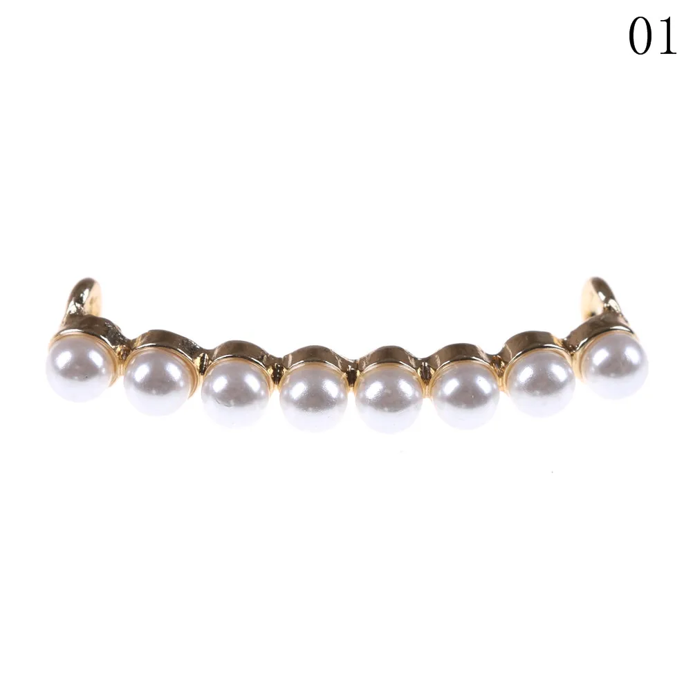 1 Piece Women Shoes Decorative Accessory Beautiful Lovely Shiny Clip Pearls Shoelaces Decoration White Pearl Shoe Accessories