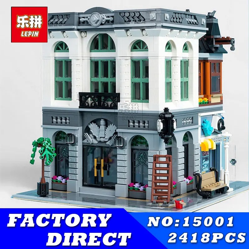 

LEPIN 15001 2413Pcs Creator Brick Bank Model Educational Building Kits Blocks Bricks Toy for Children Gift Compatible With 10251