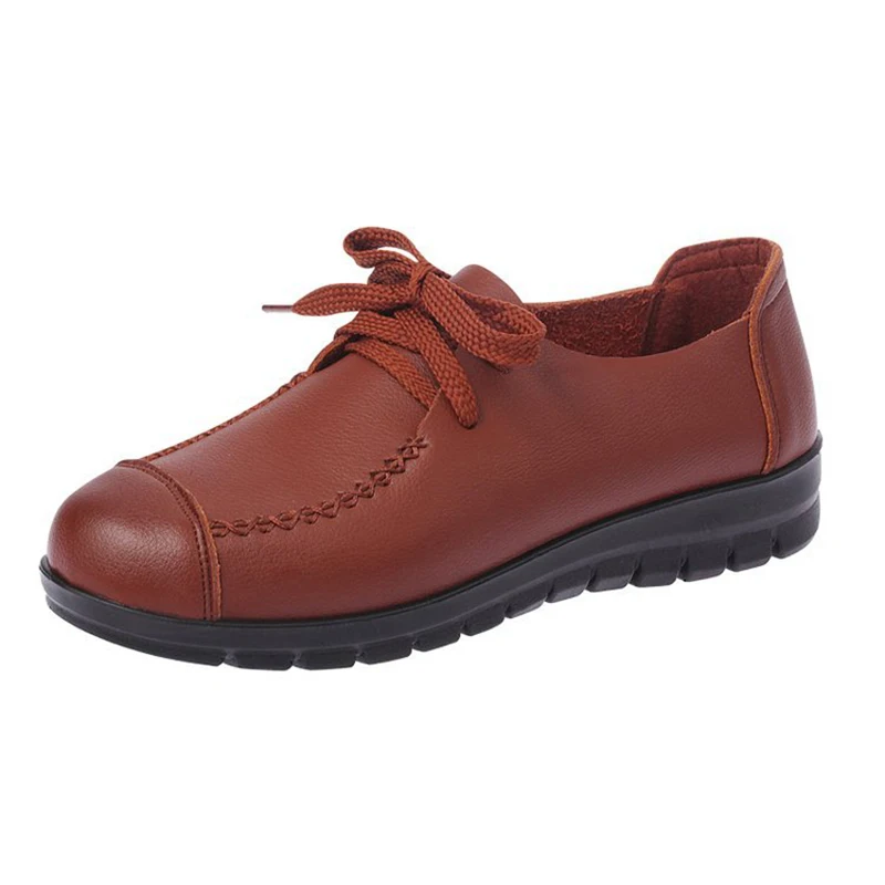 

Women Shoes 2017 Autumn Winter PU Ankle Round Toe Shoes Female Fashion Vintage Flat Shoes