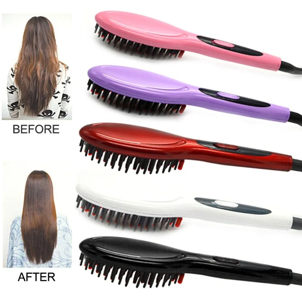 

Ceramic Electric Brush Hair Styling Tool Hair Straightening Brush Hair Care EU US UK AU