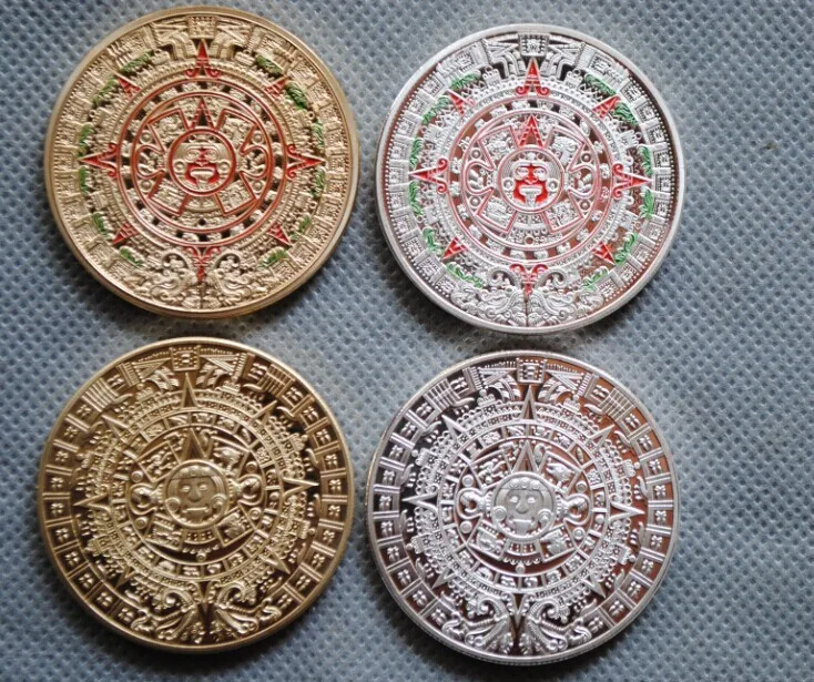 40MM 4 pcs set Mayan calendar aztec Souvenir Coin MEDAL MEXICO CITYin