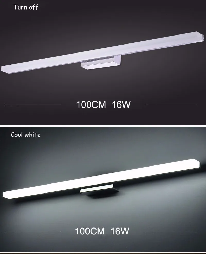 Более длинный светодиодный светильник-зеркало AC90-260V современный косметический акриловый настенный светильник для ванной комнаты водонепроницаемый
