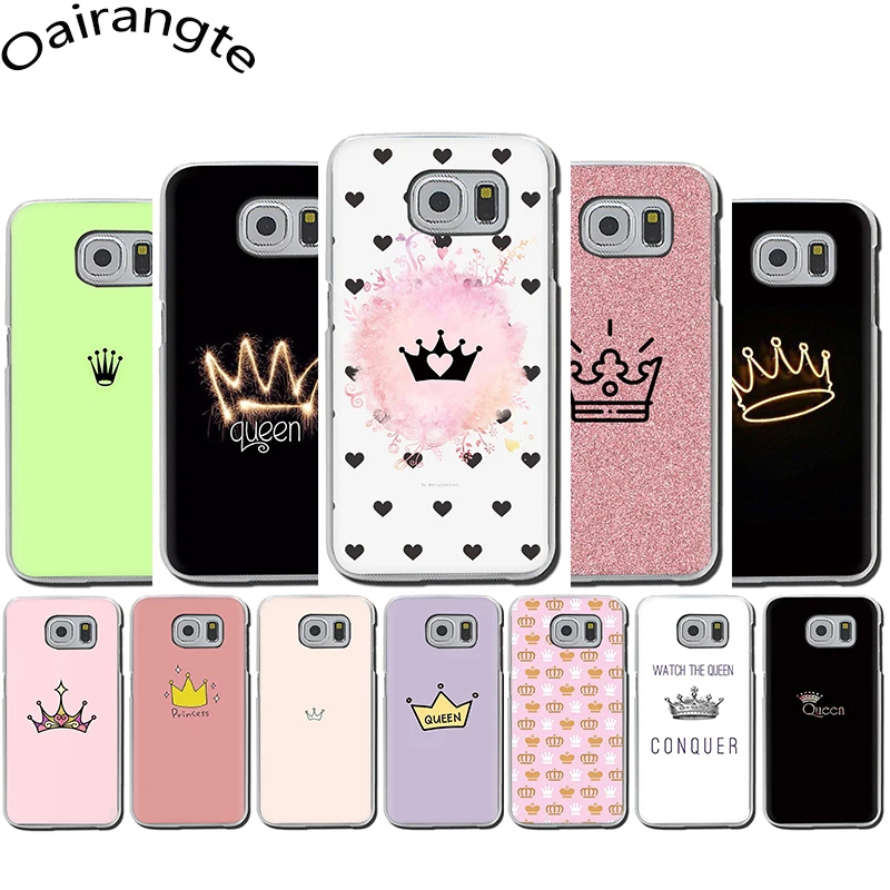 cheap PRINCESS Queen crown king Hard phone case for Samsung S6 S7 Edge S8 S9 S10 Plus S10e Note 8 9 10 M10 M20 M30 M40