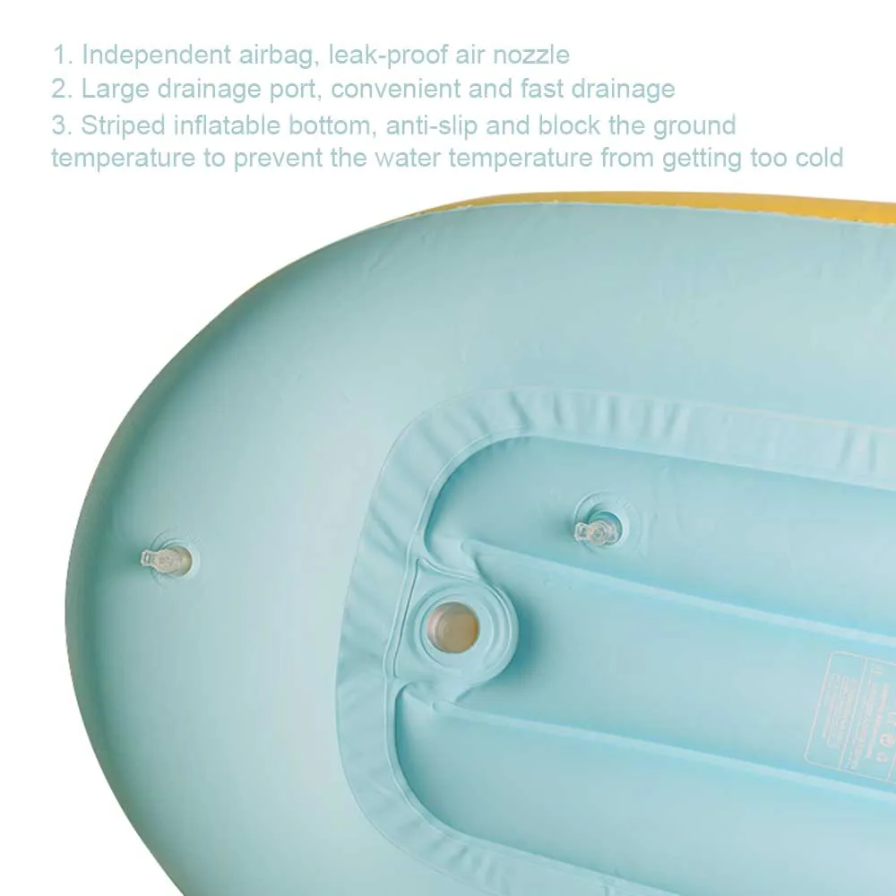 Bonito dos Desenhos Bebê Animados Pato Amarelo Desugn Dobrável Banheira Criança Piscina Inflável Espessamento Pvc 15 Banheiras de bebê
