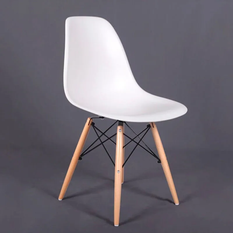 4 أجزاء لكثير PP البلاستيك الكراسي الطعام مع خشب الزان الساقين الأصلي تصميم كراسي جانبية