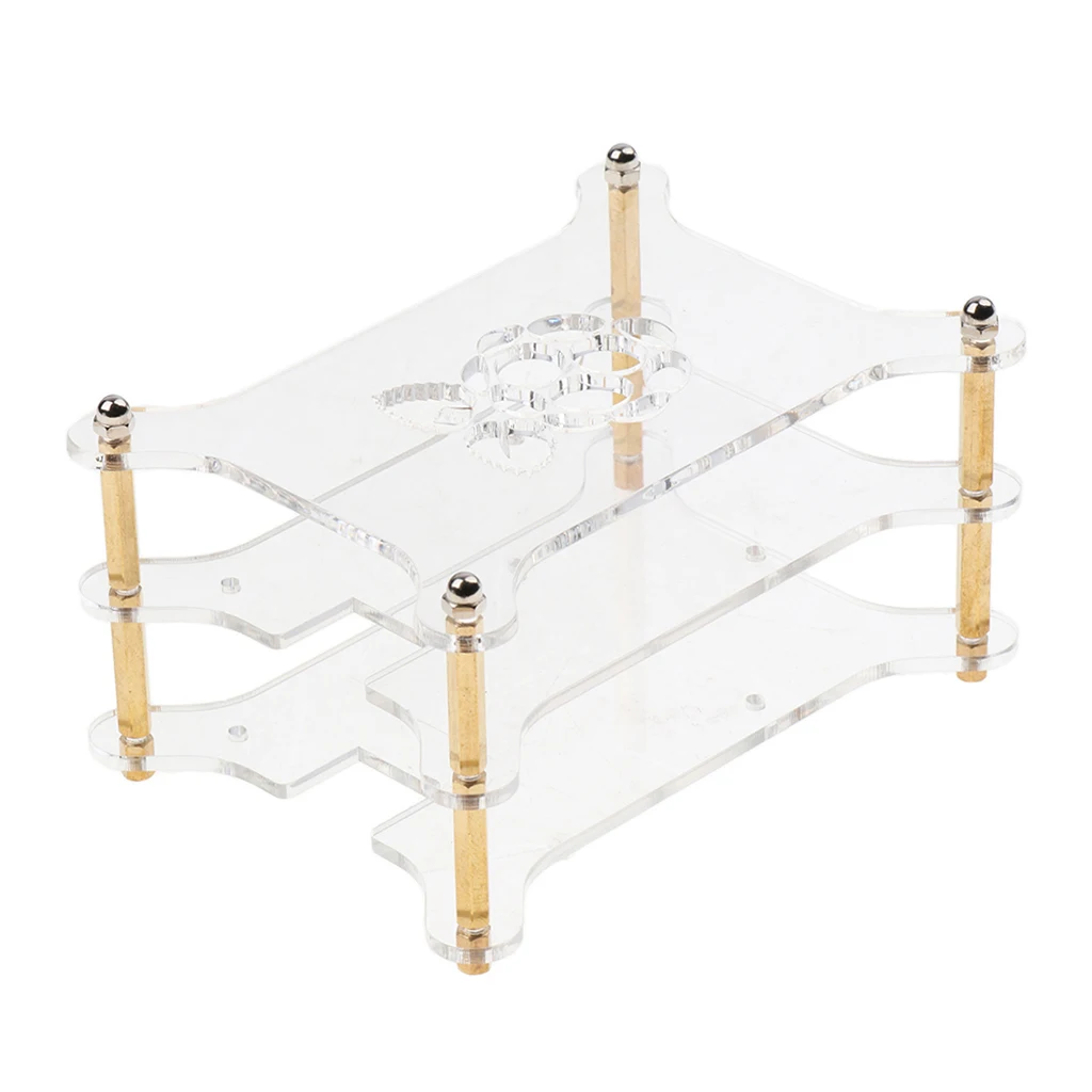 Acrylic Case Stack Enclosure Stackable Dog Bone Shape for Raspberry pi 3 /2