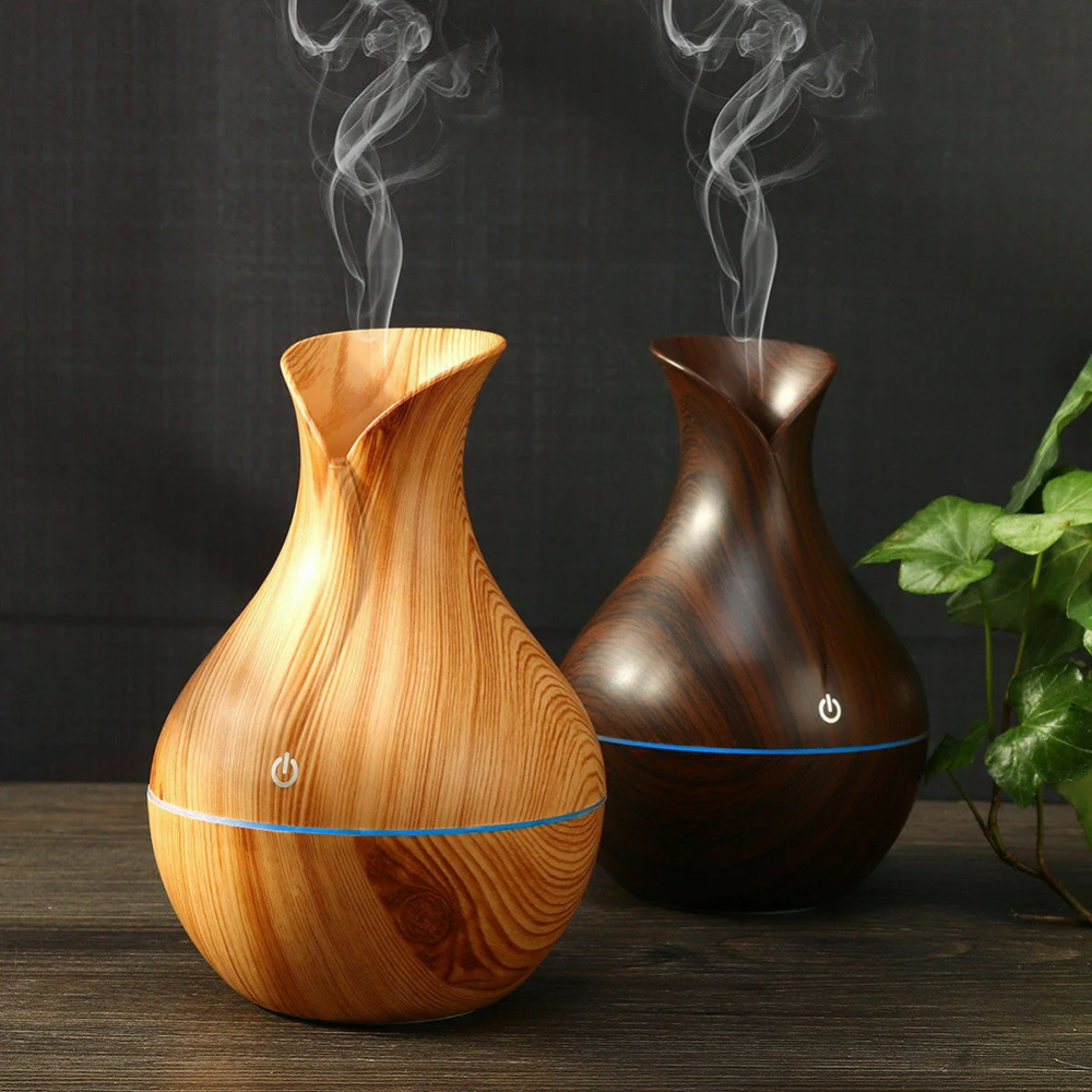 

130ML Air humidifier usb aroma diffuser mini wood grain ultrasonic atomizer aromatherapy essential oil diffuser for home office