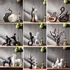Modern Feng Shui Ceramic Figurines Livingroom Ornaments Home Furnishing Decoration Crafts Office Room Accessories Wedding Gifts 1