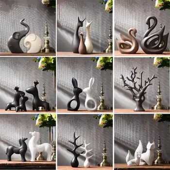 Moderne figurine in ceramica Feng Shui ornamenti per soggiorno arredamento per la casa decorazione artigianato accessori per ufficio regali di nozze 1