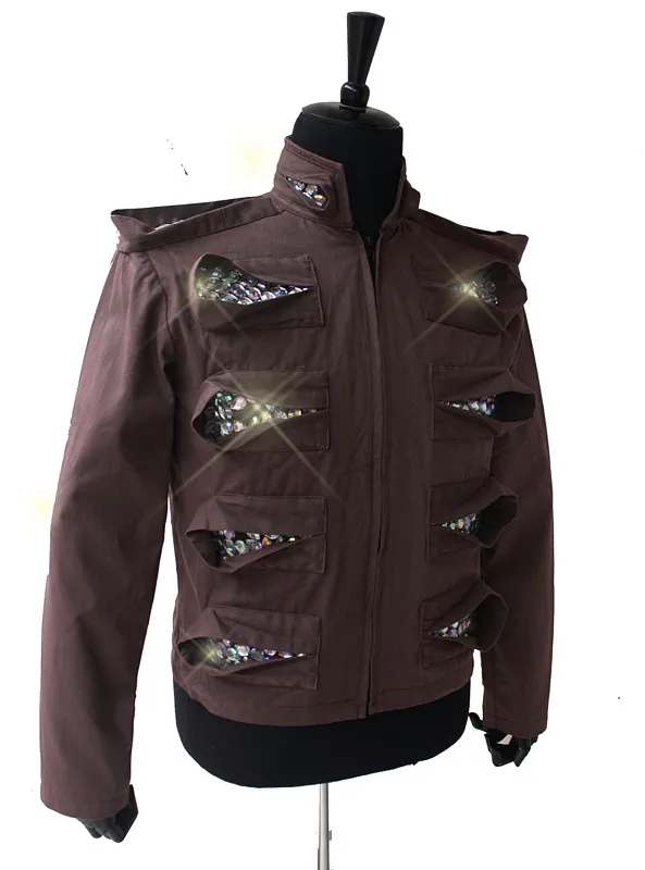 

Custom Made Professional Cosplay MICHAEL JACKSON Costume This is it The mirror man Punk Jacket Laser Diamond Cotton Jacket