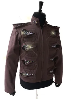 

Custom Made Professional Cosplay MICHAEL JACKSON Costume This is it The mirror man Punk Jacket Laser Diamond Cotton Jacket