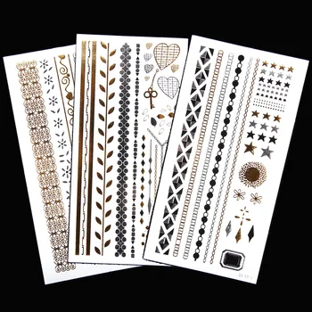 

10x20 3pcs Party decoration Star heart bracelet jewelry tattoo sticker temporary tattoos for halloween wedding christmas event