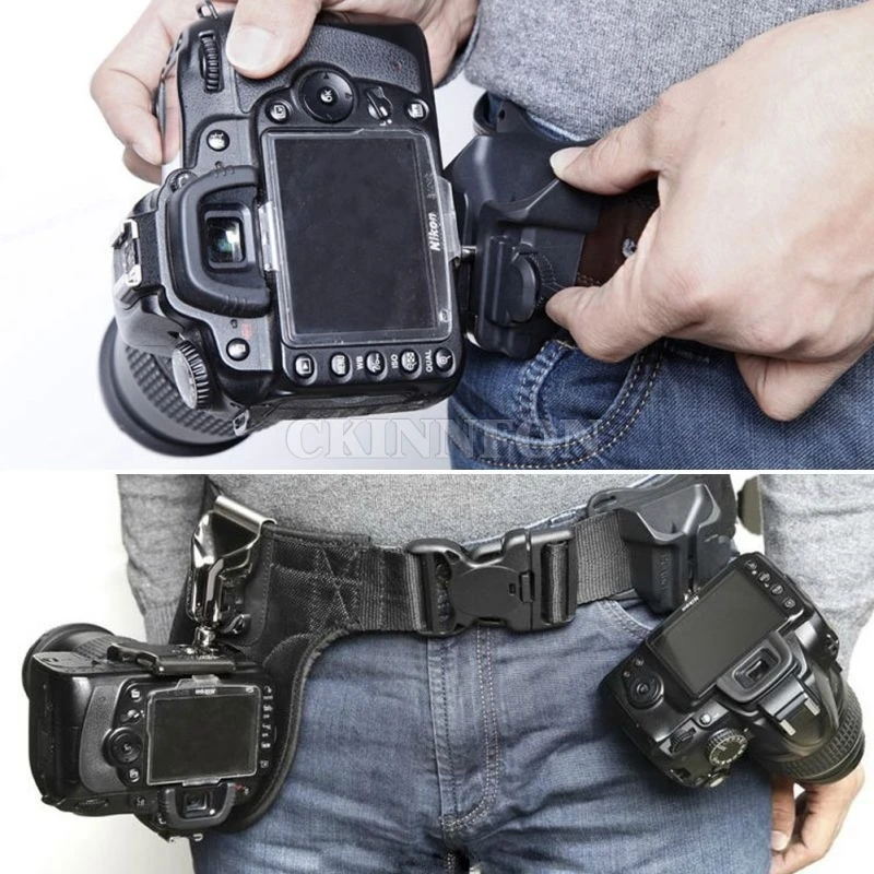 DHL 100PCS Waist Belt Holster Strap For DSLR Digital Camera Buckle Hanger Clip Black (Color