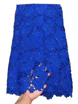 

Rhinestones Water Soluble Nigerian Lace Fabric 2019 African Cord Lace Fabric High Quality Guipure Lace Mesh Material XDR05