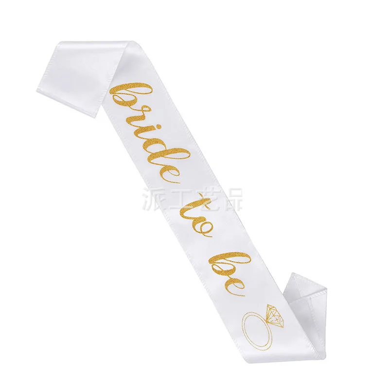 6pcs White Bride to Be Sash with Black Team Bride  Bachelorette Party Sash for Hen Party Wedding Bridal Shower Gold Letter PAT19 (1)
