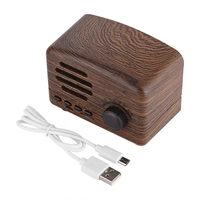 

Portable Retro Bluetooth Speaker FM Radio Bass Stereo Mic USB TF Card Support(Grain) Bluetooth Speaker sound bar