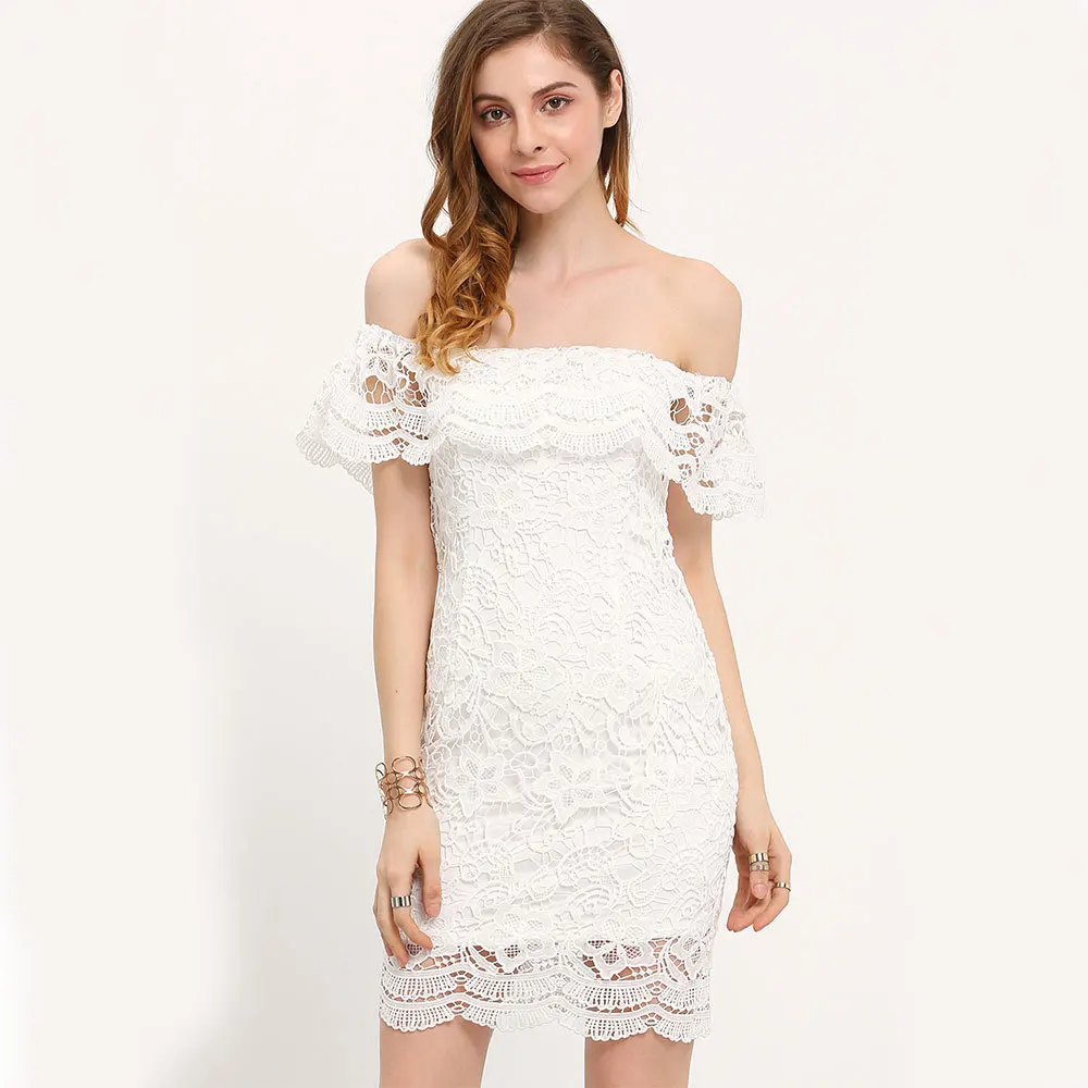 fashion Women White A Line Lace Sexy Dress Women Soild Off The Shoulder Wedding Party Dress 2018 new Spring Sexy Mini Dresses fashion Women White A Line Lace Sexy Dress Women Soild Off The Shoulder Wedding Party Dress 2018 new Spring Sexy Mini Dresses