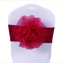 100 шт./партия, лента из органзы для свадебного стула, пояс для стула, бант, Рождественский стул, украшение, вечерние принадлежности, домашний текстиль