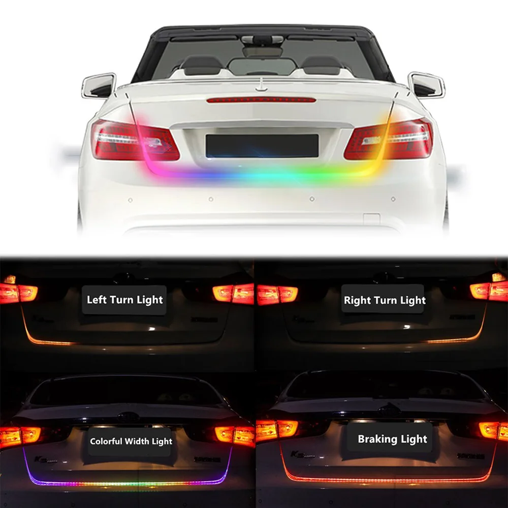 

1pc 120cm LED Strip Tailgate Lights Turning Signal Braking Signal Lighting Flowing Side Rear Light Car Exigent Light For audi