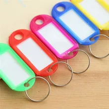 Porte-clés en plastique, pour étiquette de voyage, adresse, adresse, étiquette d'identification pour bagage, mélange de couleurs, 10/30/50pcs, vente en gros
