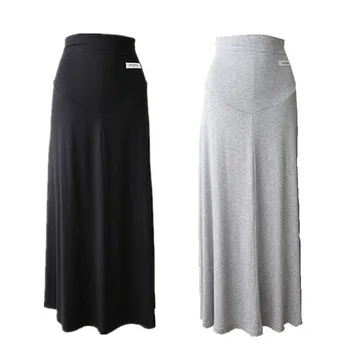 

Summer Cotton Maternity Skirt Casual Skirt Over Bump comfortable long Skirts For Pregnant Women Maternidade Pregnancy Clothes