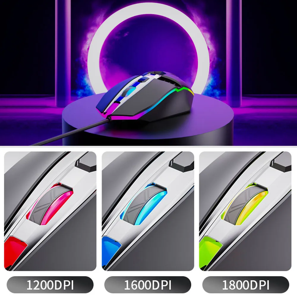 1800 dpi светодиодный 4 кнопки USB профессиональная Проводная игровая оптическая