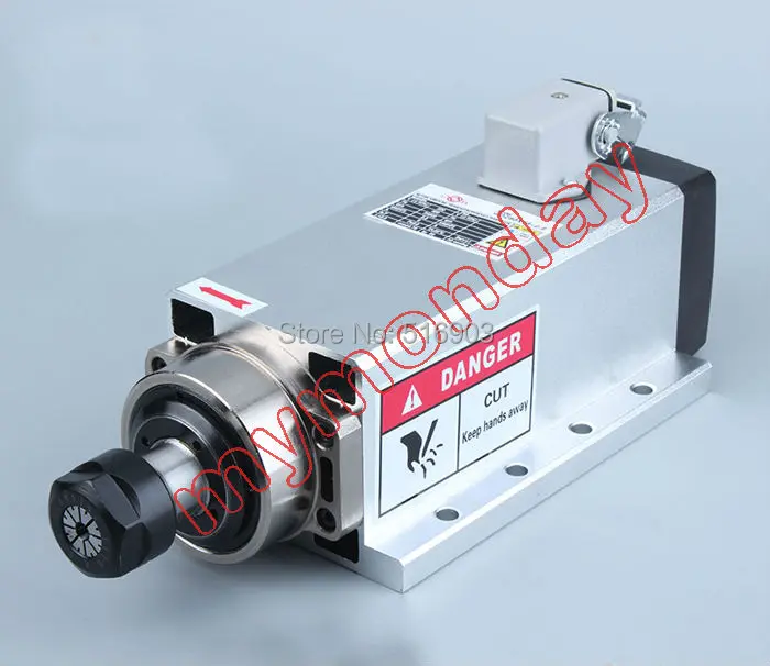 

Square 2.2kw Air cooled spindle ER20 runout-off 0.01mm, 220V or 380V Spindle motor,4 Ceramic bearing,Engraving milling grind