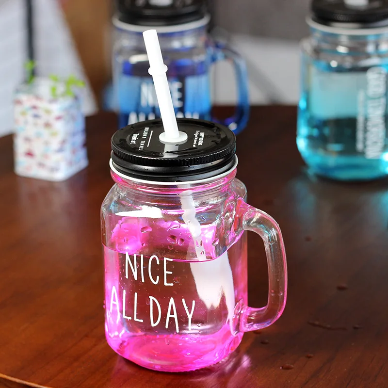 Frosted Glass Mason Jar Mug w/Straw Penguins Can't Fly I Can't Fly.. Frosted Glass Mason Jar Mug w/Straw Penguins Can't Fly I Can't Fly..