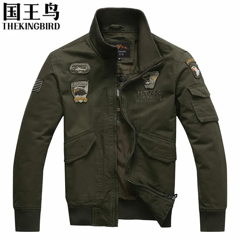 Men s jackets Autumn And Winter Men bomber jacket Military Aviation Decorative embroidery flight air force