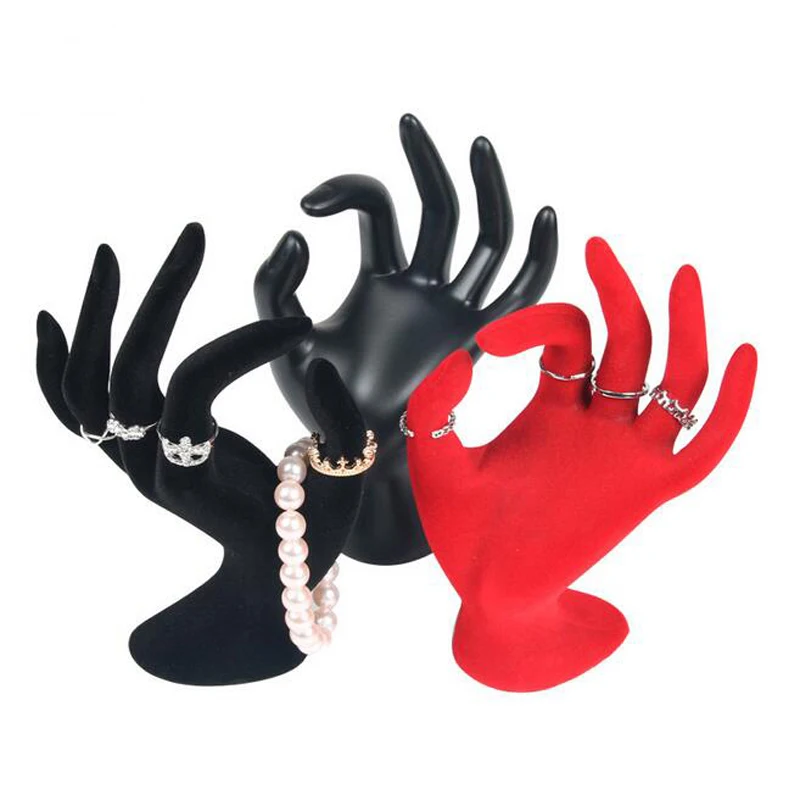 

Top Sale Ring Bracelet Necklace Watch Key Holder Rack Silicone OK Style Jewelry Display Stand 4 Colors Hand Finger Shape Display