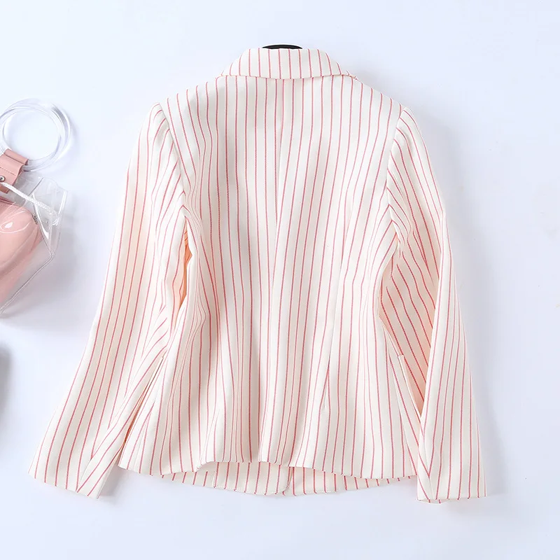 High end на бедрах осенний полосатый Для женщин пиджак Casacas Para Mujer Invierno 2021