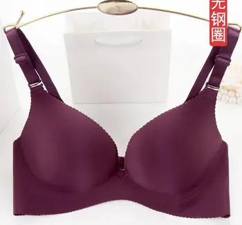 

Baharcelin New Fashion 12 Candy Colors A B C Cup Seamless wire free women girl Push Up Bra solid Color Gathered bra Underwear