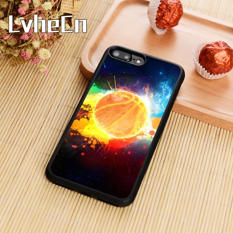 

LvheCn Basketball Fire Cool Phone Case Cover For iPhone 4 5s SE 6 6s 7 8 plus 10 X Samsung Galaxy S6 S7 edge S8 S9 plus note 8
