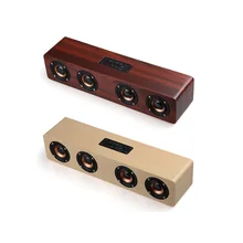 Best gift Bluetooth wooder 4 HiFi Speakers TF Card AUX Subwoofer Portable Speaker for iphone TV Home Theatre Wood Sound