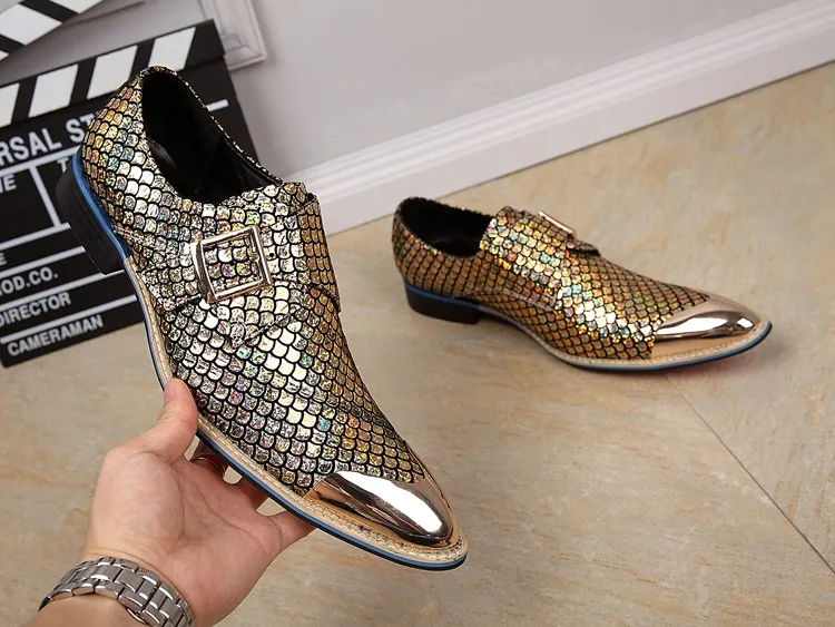 Choudory Роскошные брендовые наклейки на ногти мужские кожаные лоферы для вечерние Свадебный классический британский стиль Мужские золотые модельные туфли Размер 12