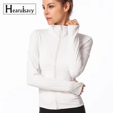 Облегающая мягкая спортивная куртка для тренировок Женская эластичная куртка на молнии для бега и фитнеса с карманом на молнии S-XL спортивная одежда