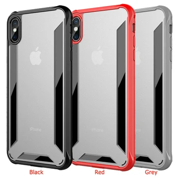 

100pcs/lot For iPhone 7 7 Plus 8 8 Plus Shockproof Acrylic Case TPU+PC Hybrid Luxury Hard Back Case For iPhone XR XS Max XS
