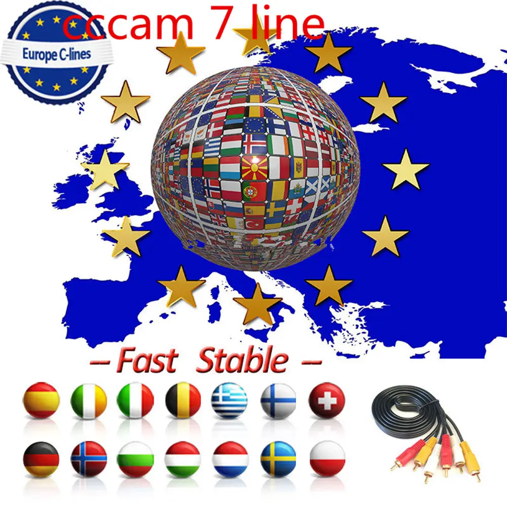 Cccam Europe Clines Испания Португалия Германия Польша Италия ccam clines для DVB-S2 v7 Satelite ТВ
