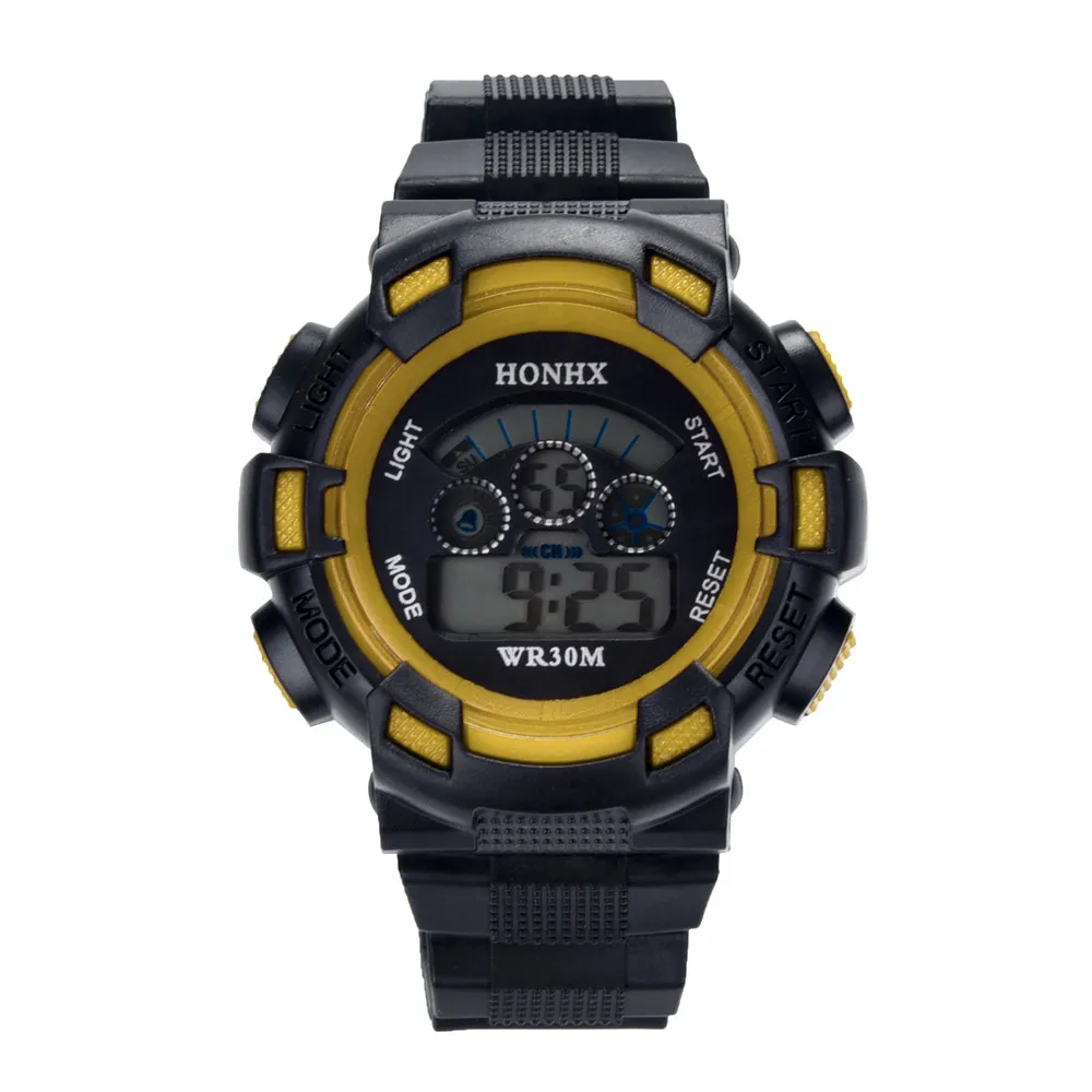Модные водонепроницаемые часы детские часы для мальчиков цифровой светодиодный Кварцевый Будильник Дата спортивные электронные кварцевые наручные часы - Цвет: Цвет: желтый