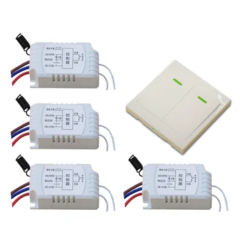 

Latest Remote Control Switch AC220V 4* Receiver Wall Transmitter Wireless Power Switch Radio Controlled Switch Relay 315/433MHZ