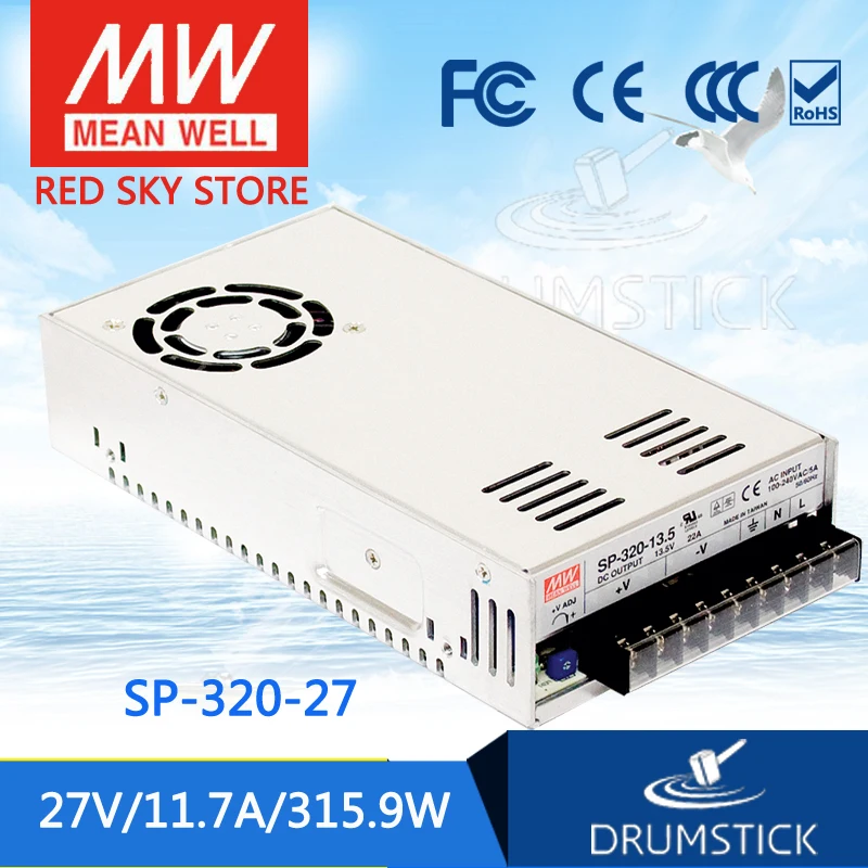 

MEAN WELL SP-320-27 27V 11.7A meanwell SP-320 315.9W Single Output with PFC Function Power Supply