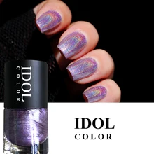 IDOL COLOR 10 мл лазерный лак для ногтей Быстросохнущий голографический лак с голографическим блеском Блестящая эмаль для ногтей